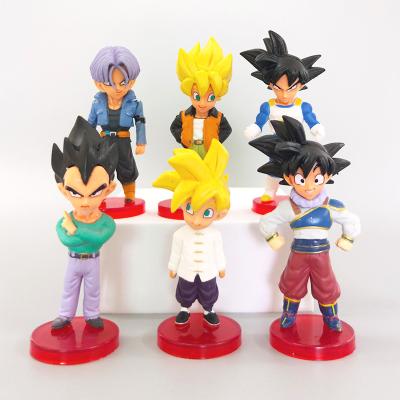 China Cartoon Toy Japanese Dragon Anime Figure Toys Gifts 6 PCS PVC Action Number Goku Model Toys Collections for sale