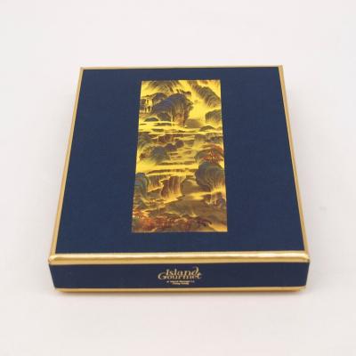 China Recycled materials wholesale unique embossing lid and raw paper boxes for gift for sale