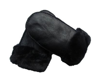 China Women Real Shearling Sheepskin Mitten Comfortable Winter Warm Fur Manufacturer Leather Gloves for sale