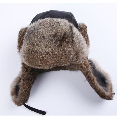 China breathable & Custom Logo Sheepskin Winter Shearling Earflaps Sheepskin Men Women Russian Australian Trapper Winter Hats for sale