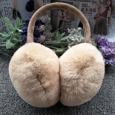 China Real Fur Earmuffs Earmuffs Winter Natural Fashion Russia Women Warmer Winter 100% Rex Rabbit Fur Earmuff Warm for sale