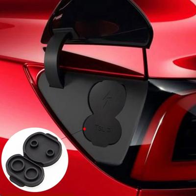 China Left Insert Filler Cover For Tesla Model 3 Model3 US/EU Version Waterproof Car Charging Dust Protection Covers Silicone for sale