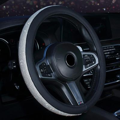 China 15inch Diamond Steer Protector Women Girls Universal Cubre Volante de Diamond Bling Car Steering Wheel Cover for sale