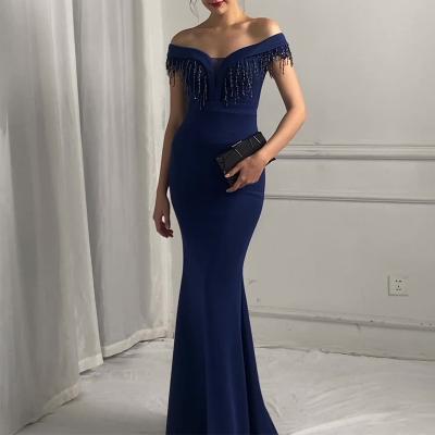 China Anti-wrinkle wholesale new luxury turkey beaded sexy formal women red wedding dresses party long evening dress for sale