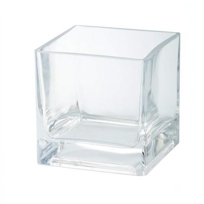 China Gift Square Wide Mouth Candle Glass Jar / Glass Jar For Candle Leading For Sale for sale