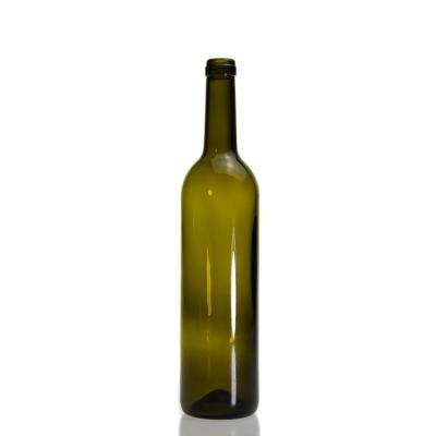 China Wholesale Beverage Round Bordeaux 750ml Green Glass Wine Bottles For Champagne for sale