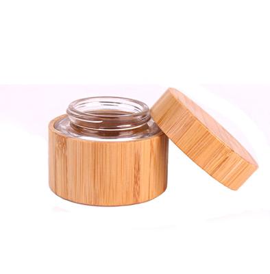 China New Recyclable Empty Bamboo Pump Bottle Cosmetic Bottle Surface Eco - Friendly Handling Screen Printing for sale