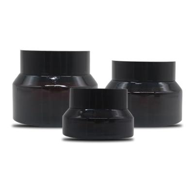 China Eco - Friendly Recyclable Wholesale Empty Jars For Lotions Matte Frosted Cream Amber Black Glass Jar for sale