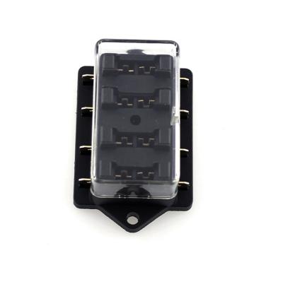 China Car Automotive Stylish Accessory For Vehicle Truck 12V 24V 4 Way Car Circuit Flat Plate Fuse Box Waterproof Holder for sale