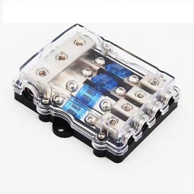 China Universal 4 Way Automotive 1 Out 60A 12V-24V Auto Car Vehicle Stereo Audio Power Fuse Box Holder Block for sale