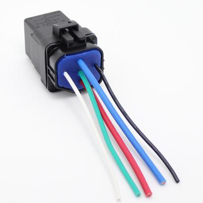 China Marine Waterproof Integrated 12v 40A 5pin Car Automobile Relay Socket Wire Harness and Relay Holder Auto Kit for sale