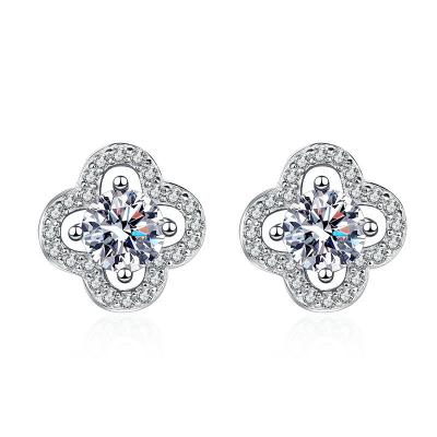 China Fine Jewelry CLASSIC 925 Sterling Silver GRA Certificated Diamond Moissanite Stud Earrings for sale