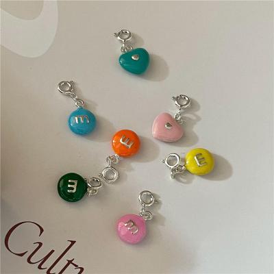 China Wholesale Trendy Fashion Silver Heart And M Bean Round Jewelry S925 Pendant Charms For Necklace Bracelets & Bangles Jewelry Making for sale