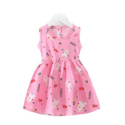 China Wholesale Breathable Customization Kids Summer Dresses Fashion Causal Print Flower Cartoon Pattern Cute Dress For Babies for sale