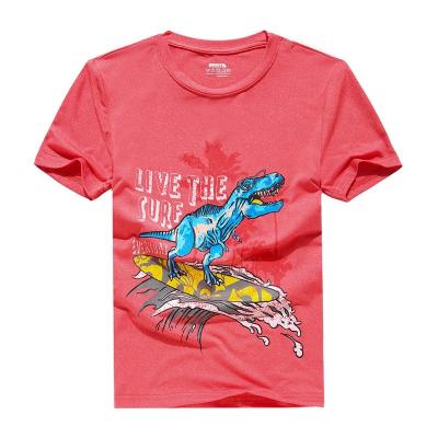 China Kids Summer Dinosaur Pattern Anti-Shrink Boys Girls Short Sleeve Quick Dry T-shirt For Kids Outwear Sports Running Clothes for sale