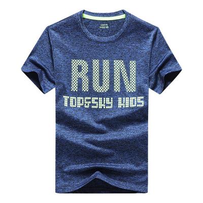 China Kids Summer Clothing Anti-Shrink Letters Pattern Boys Girls Short Sleeve Quick Dry T-Shirt For Kids Outwear Sports Running Clothes for sale