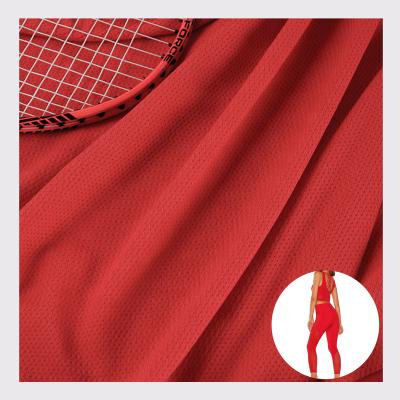 China 100% High Quality Anti Pill Stretch Polyester Bird Eye Sport Comfortable Activewear Anti-bacteria Mesh Jacquard Sportswear Fabric for sale