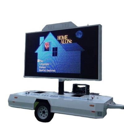 China Outdoor mobile LED billboard trailer with smallest and most portable screen. Outdoor mobile LED advertising trailer for sale. 2880mm*1536mm for sale