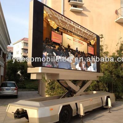 China Middle Tools YES-T12 Information Trailer With Scissor Type Hydraulic Lifting Rack System Mobile Trailer Advertise LED Display. 4800mm*2400mm for sale