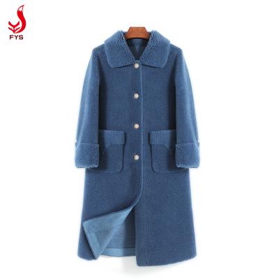 China Anti-wrinkle custom fashion luxury winter plus size cropped real fur coat women long pink lady girls with 2 pockets for sale