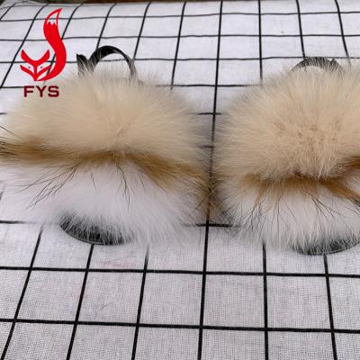 China Wholesale Breathable Colorful Flurry Toddler Fur Slippers Kids Real Fur Slippers With Elastic Strap for sale