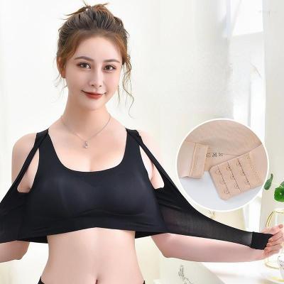 China Anti-Bacterial Women Shaping Bra Push Up Lingerie Ice Silk Plus Size Thin Seamless Unwired Crop Top Girl Female Fitness Sleeping Underwear bras for sale