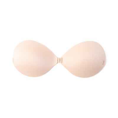 China QUICK DRY Upgrade Women's lingerie chest Breathable holes self-adhesive bra silicone strapless round hand cup bra wireless push up bra for sale