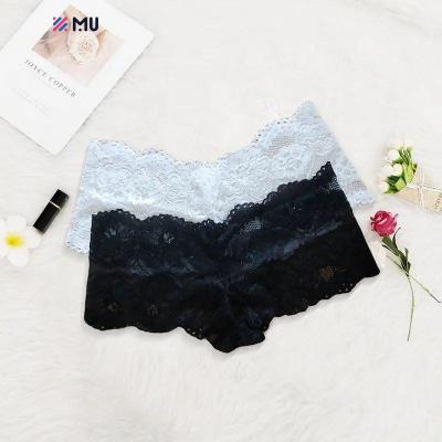 China Anti-Bacterial Sfy564 Women's Shorts Pajamas Lace Transparent Low Waist Breathable Plus Size Underwear Women's Sexy Underwear for sale