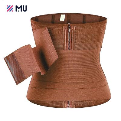 China Sewing style Faja colombian girdle belt corset neoprene slimming zip girdle waist trainer corset body shaper shapewear for women tummy for sale