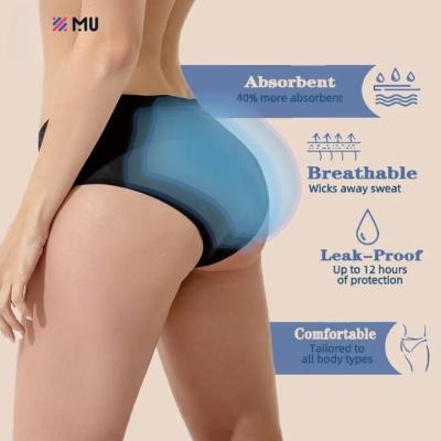 China Anti-Bacterial 4 Layers Colorful Bamboo Bragas Menstruales Super Absorbent Lining Leakproof Physiological Period Menstrual Panties Underwear for sale