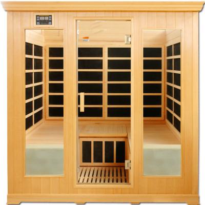 China Computer Control Panel Canadian Hemlock 4 Person Carbon Heater Far Infrared Sauna Room for sale