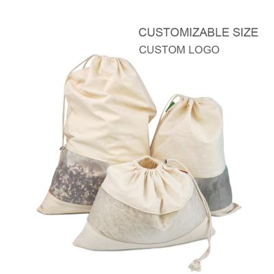 China Washable Reusable Portable Transparent Splicing Rope Handle TPU Cotton Tote Bags Sustainable Shopping for sale