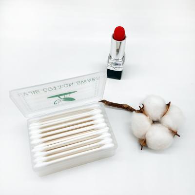 China Personal Care Double Round Tipped Cotton Swabs With Paper Stick 50pcs In A PP Box for sale