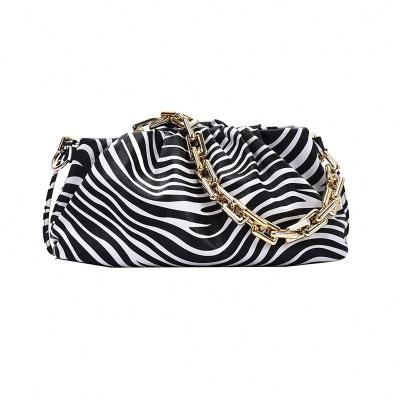 China 2022 New High Quality Hot Sale Fashion Mini Bag Zebra Pattern Cow Armpit Chain Shoulder Cloud Bag High Quality Handbag for sale