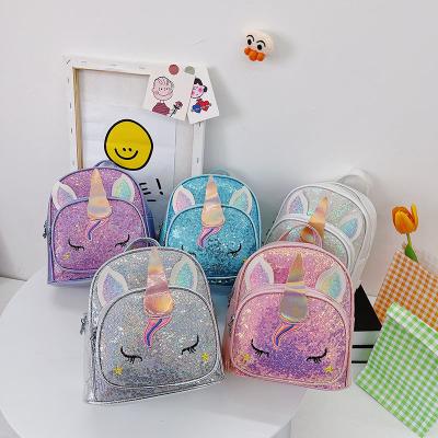 China Fashion Anti Theft Ready To Ship Back To School Kids Sequin Unicorn Backpacks Satchel Bags Mini School Bags For Children for sale