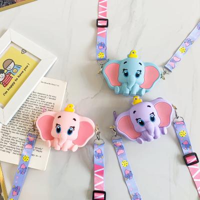 China Lovely Mini Silicone Kids Girls Coin Purse Cross - Body Bag Cartoon Jerk Wallet Key Lipstick Change Bag Elephant Pouch Lovely for sale