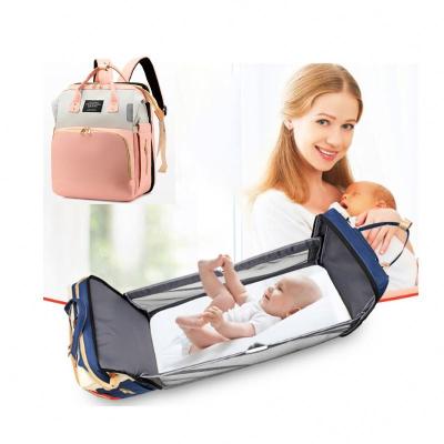 China With Portable USB Diaper Bag China Outdoor Changing Set Baby Bags Mummy Baby Travel Cot Diaper Bag For Mother Care for sale