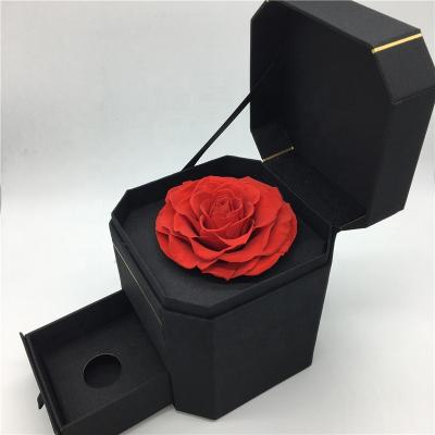 China Fresh Cut Roses Hot Selling Preserved Rose Jewelry Gift Box Forever Rose Jewelry Box for sale