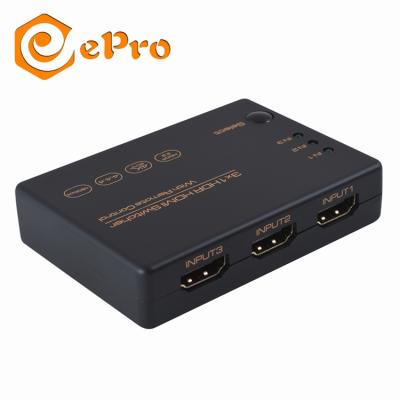 China ePro Hot Vendor 4K Splitter Adapter Hub 3 Port HDTV 3*1 Port ROHS HDTV Switcher With IR Remote HDSW0024M1 for sale