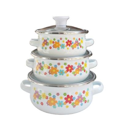 China Viable Enamel Mini Pot to AVON 12/14/16 cm ollas de peltre enamel cookware set for sale