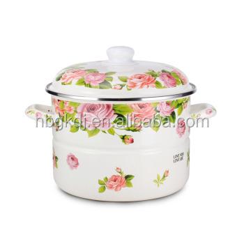 China Sustainable Popular Pink Design Enamel Steamer With SS Grid for sale