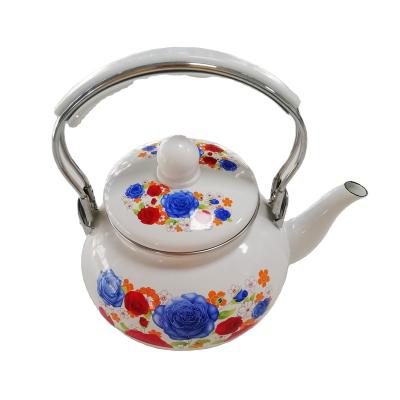 China Viable Blue Decal Enamel Tea Kettle for sale