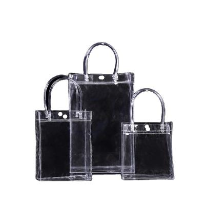 China China Factory Wholesale Good Quality Recyclable Transparent Vinyl PVC Tote Bags Transparent Bag Packaging for sale