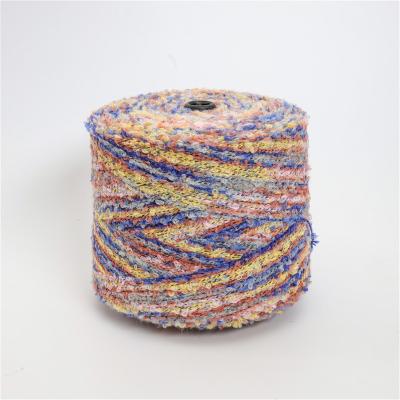 China Naturally Curly High Tenacity High Gap Dyed Fancy Twist Multi Colored Loop Loop Thread Cheap Loop Yarn for sale