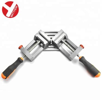 China Aluminum Quick Release 90 Degree Aluminum Woodworking Right Angle Clamp With Double Handle for sale