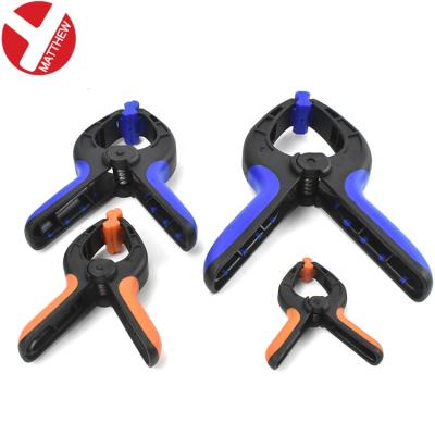 China Carpentry Clamping Tool / Other Strong Nylon Plastic Spring Clamps With TPR Over Molded Handle for sale