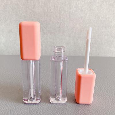 China Lip Gloss Filling LZ Pack Pink DIY 2.5ml Square Stock Lip Gloss Soft Touch 100pcs Container Private Label Girl Custom Lip Gloss Tubes With Wand for sale