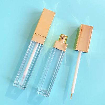 China Liquid LZ Refilling Eyeliner Pack Stock Wholesale 100pcs Gold and Clear 6ml Eyeliner Tube Square Private Label Eyelash Serum Custom Packaging for sale