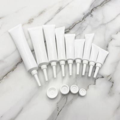 China Gold 50pcs Private Label Tip Cream LZ Package Eye Cream White Silver Plastic Cream Tube Custom Filling Spout Squeeze Tube For Ointment for sale