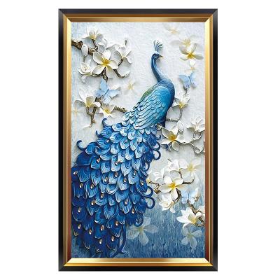 China Modern hotel decorative pavilion decoration wall porch painting peacock living room hanging painting mural for sale